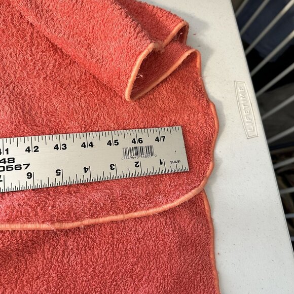 Arus Womens Hooded Terry Cloth Bathrobe Coral Pink 100% Cotton Made In Turkey - Picture 6 of 7